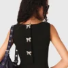 Vestido skater con lazos con pedrería