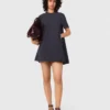 Vestido trapecio de crepé grueso