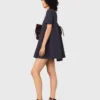 Vestido trapecio de crepé grueso