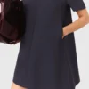 Vestido trapecio de crepé grueso