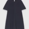 Vestido trapecio de crepé grueso