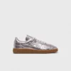 Zapatillas de piel metalizada