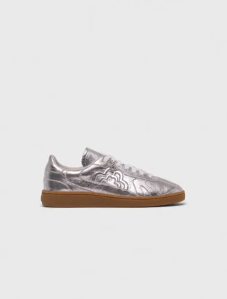 Zapatillas de piel metalizada
