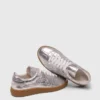 Zapatillas de piel metalizada