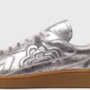 Zapatillas de piel metalizada