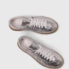 Zapatillas de piel metalizada