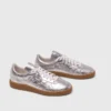 Zapatillas de piel metalizada