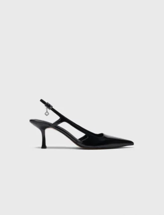 Zapatos de salón con talón abierto de charol