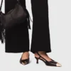 Zapatos de salón con talón abierto de piel lisa