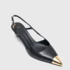 Zapatos de salón con talón abierto de piel lisa