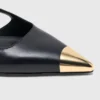 Zapatos de salón con talón abierto de piel lisa