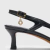 Zapatos de salón con talón abierto de piel lisa